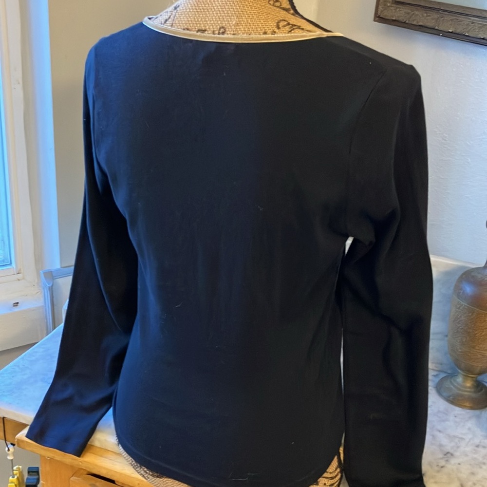 Anthropologie Shirt Gold Detailing Yet Casual Van Dress Up With Jewelry M! - Picture 5 of 8